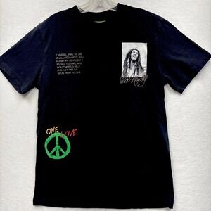Bob Marley One Love T-Shirt Men's Size Small Black Shoe Palace Reggae Peace Tee